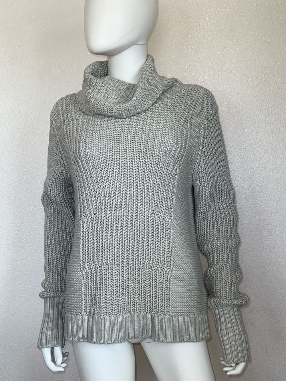 Banana Republic Light Gray Cowl Neck Knit Sweater